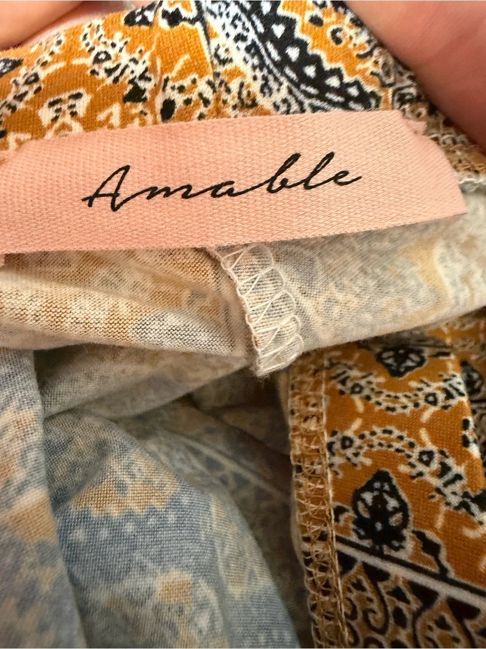 Amable Forbidden Pants Boho Medallion Print Bell Bottom Flare Pants Small - Picture 2 of 7